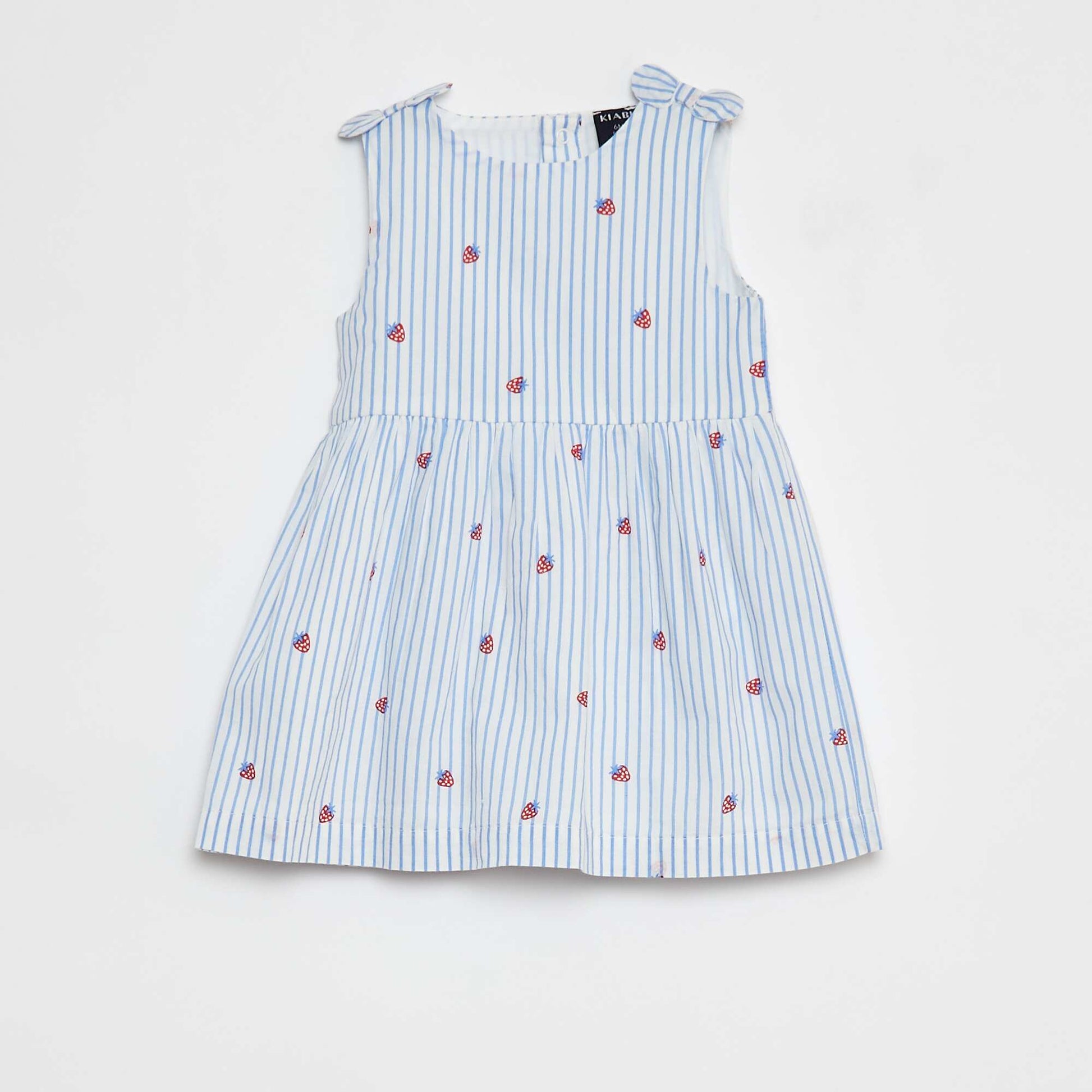 Robe sans manches en voile de coton BLANC