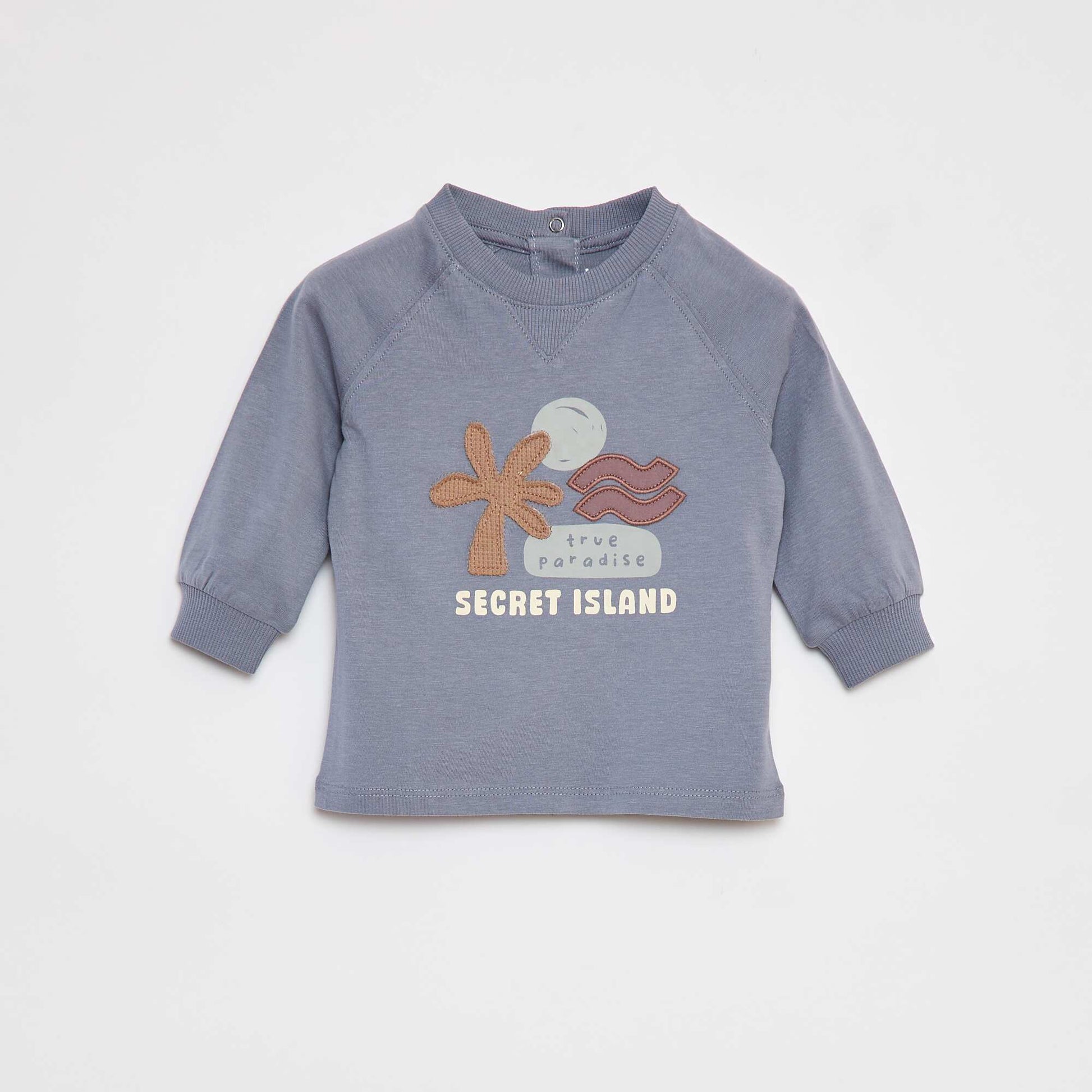 T-shirt à imprimé 'Secret Island' BLEU