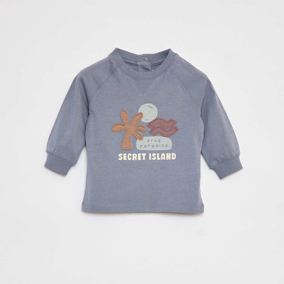T-shirt à imprimé 'Secret Island' BLEU