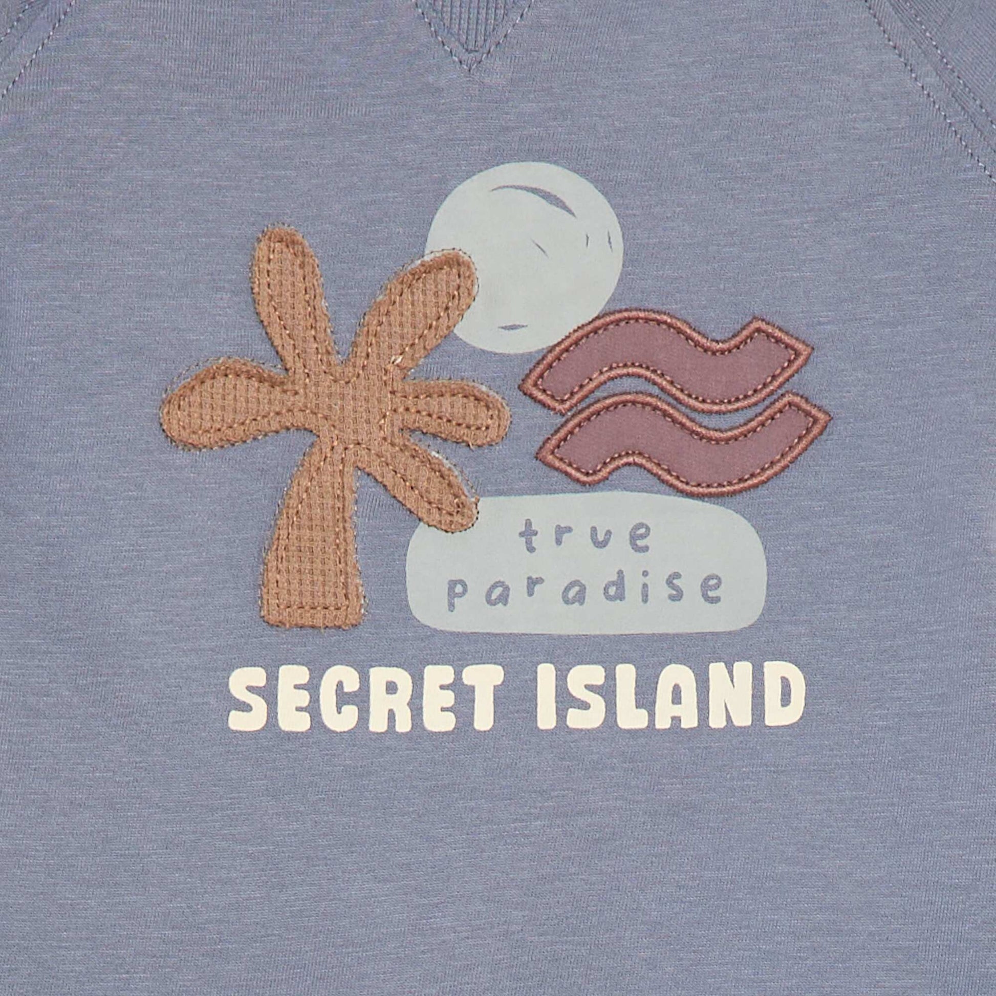 T-shirt à imprimé 'Secret Island' BLEU