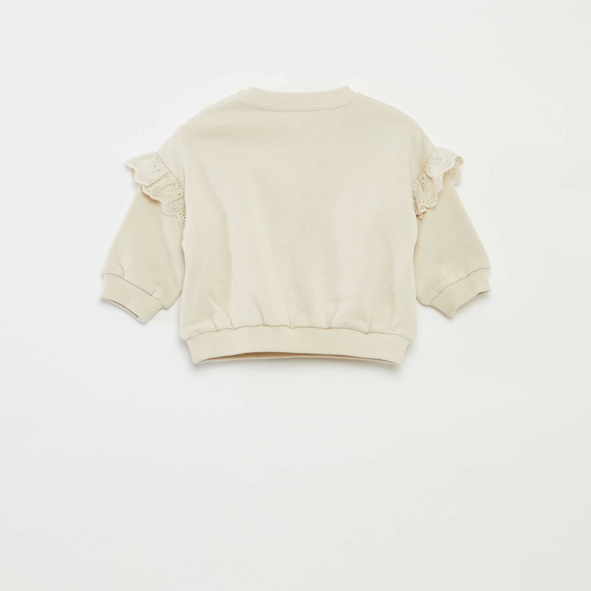 Sweat 'Blanche neige' 'Disney' avec volants sur les manches BLANC