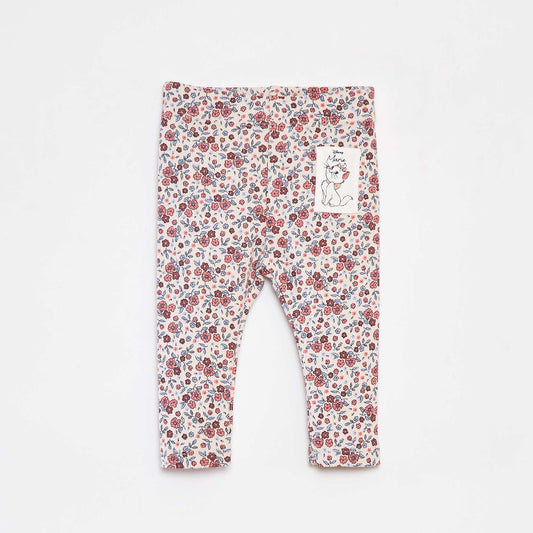 Legging côtelé imprimé 'Marie' ROSE