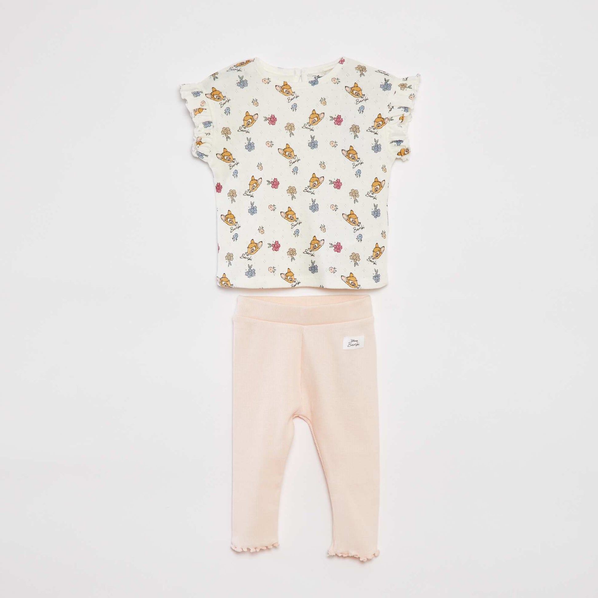 Ensemble t-shirt en maille pointelle + legging 'Disney' - 2 pièces ROSE