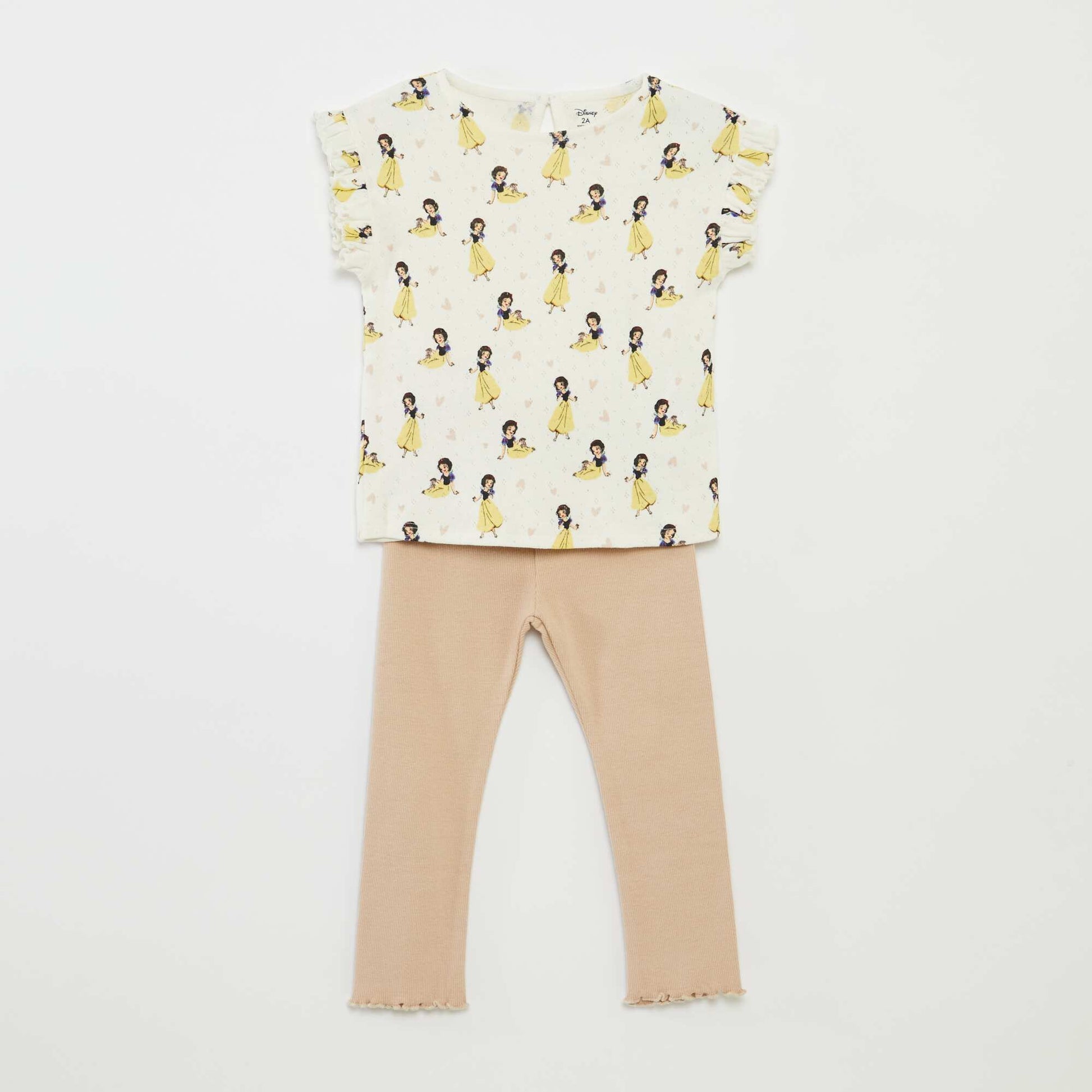 Ensemble t-shirt en maille pointelle + legging 'Disney' - 2 pièces BLANC
