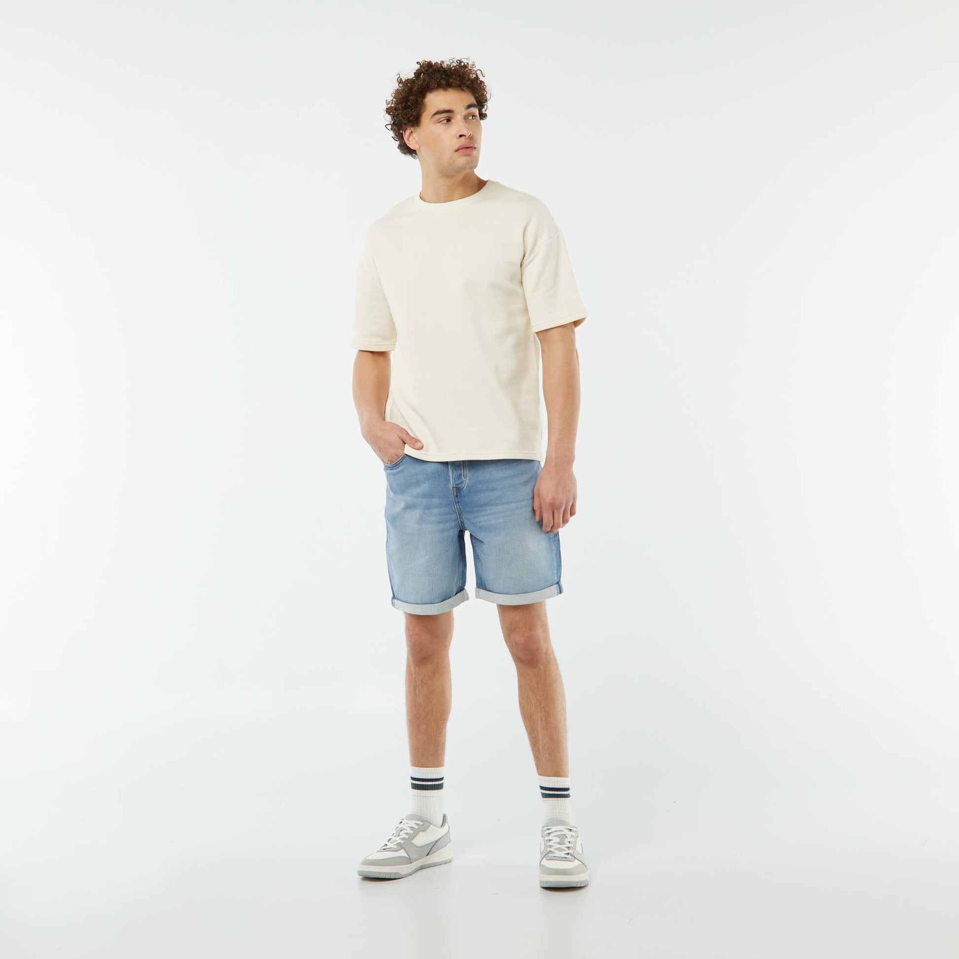 Bermuda en jean slim BLEU