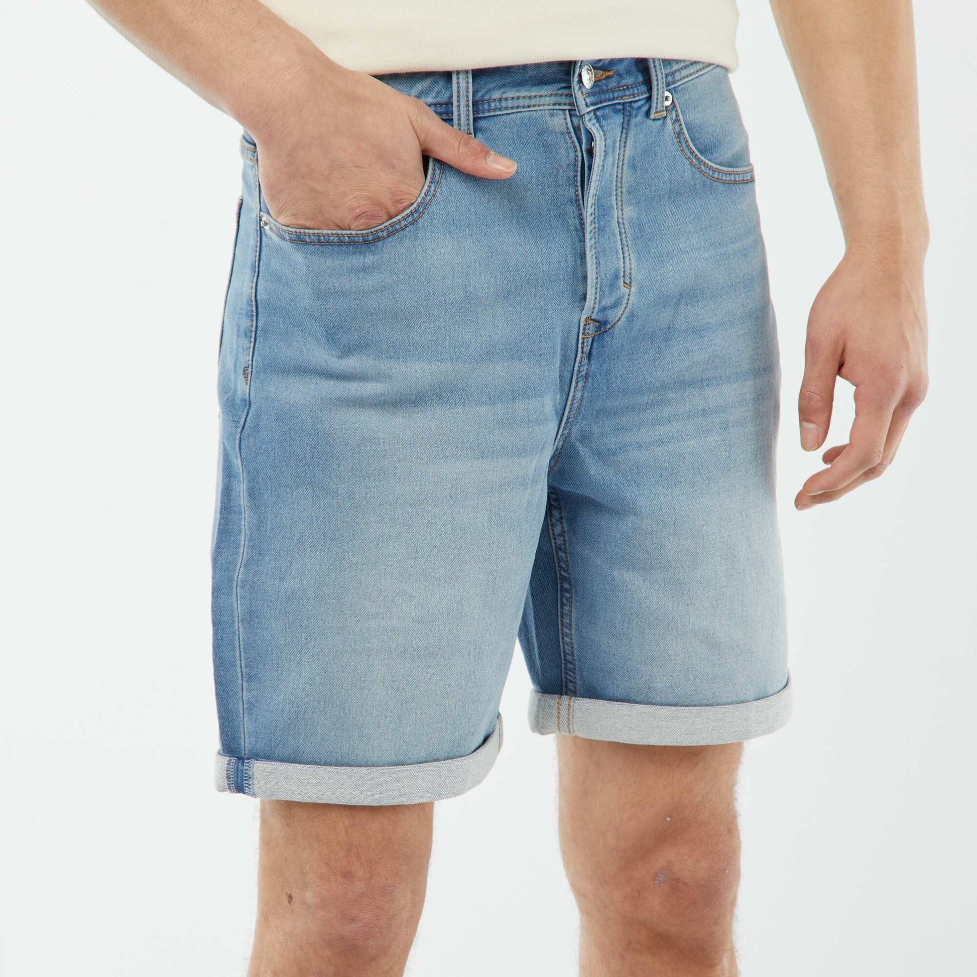 Bermuda en jean slim BLEU
