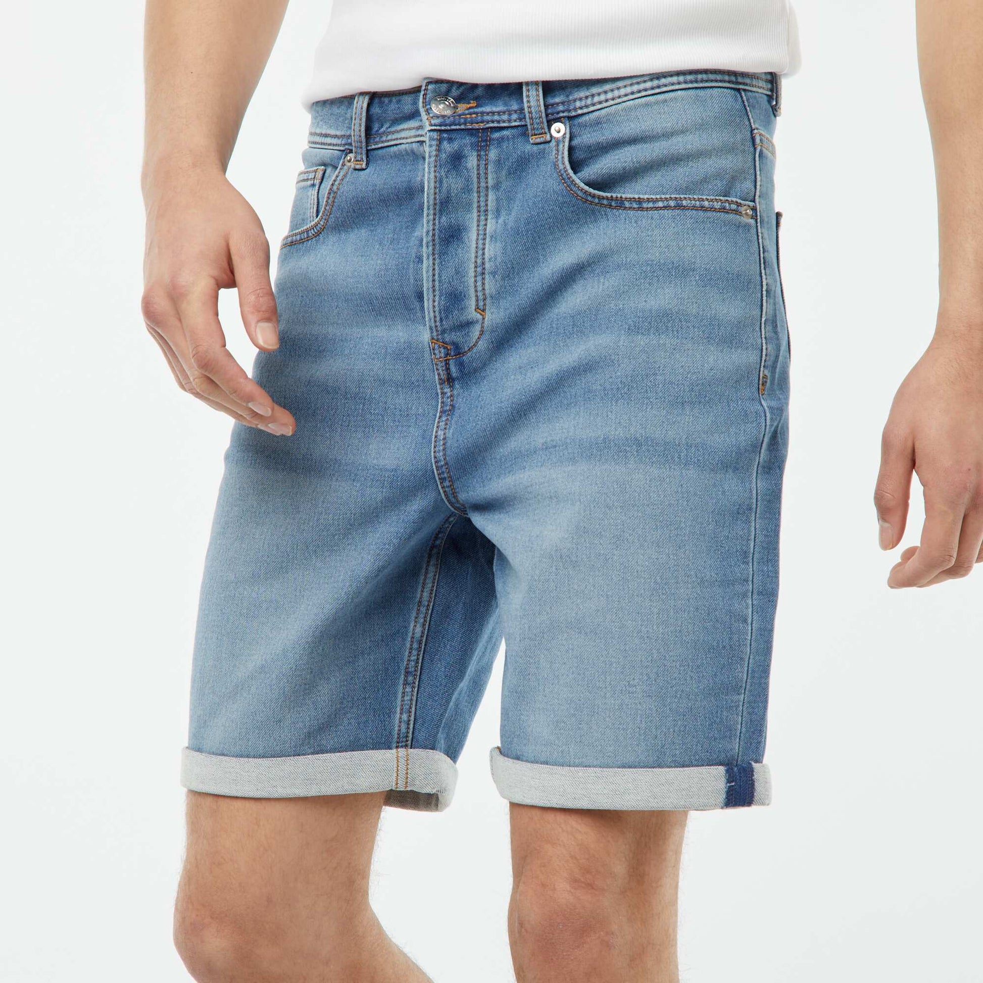Bermuda en jean slim BLEU