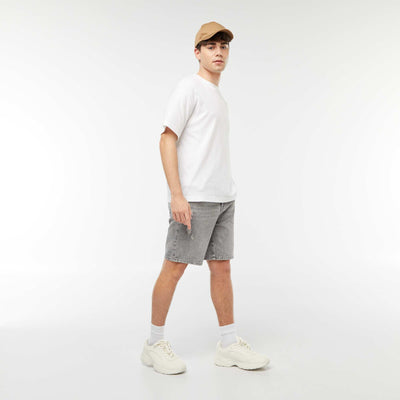 Bermuda en jean avec abrasions fantaisie GRIS