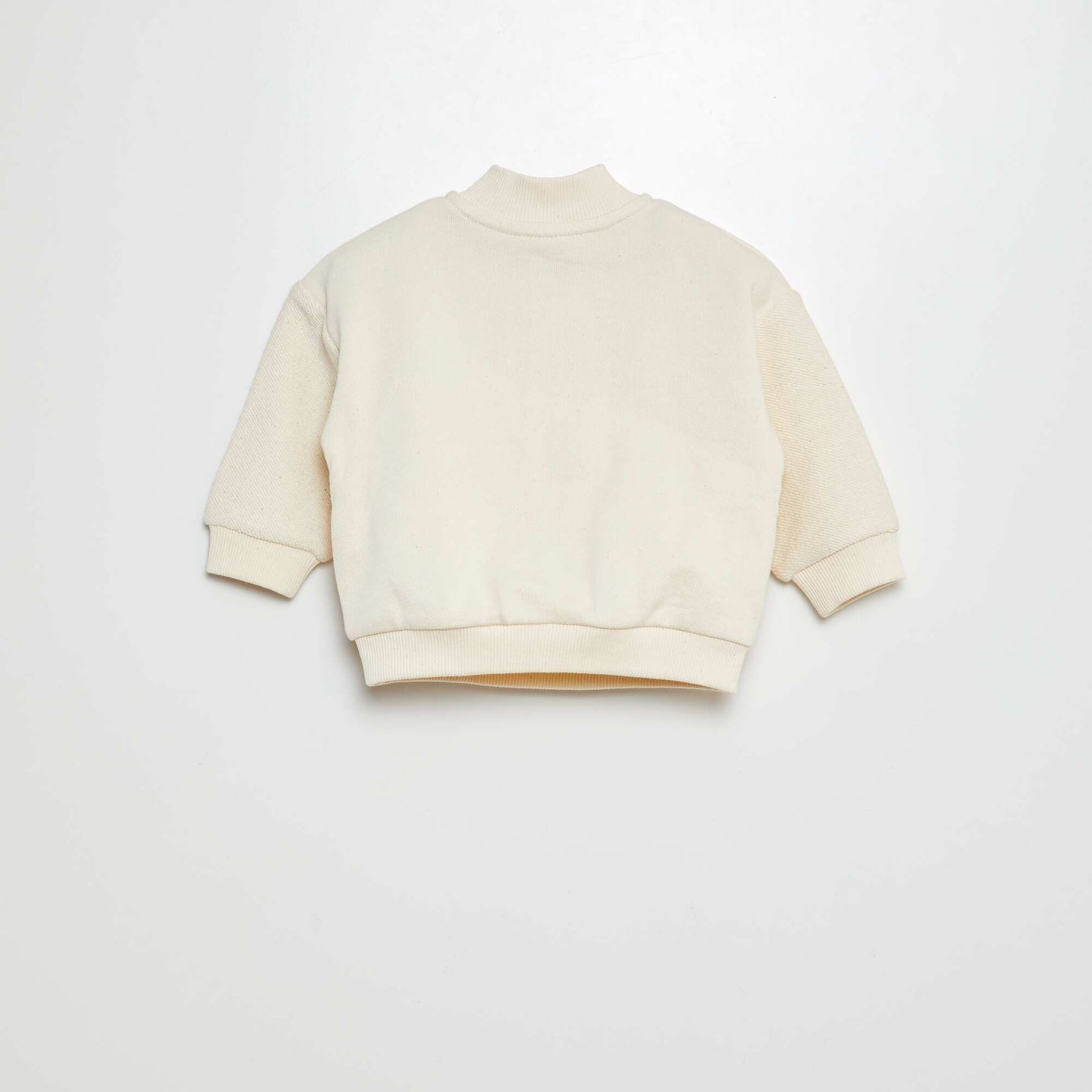 Sweat zippé en french terry BLANC