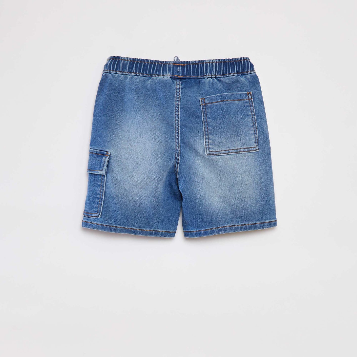 Bermuda en jean avec taille élastiquée BLEU