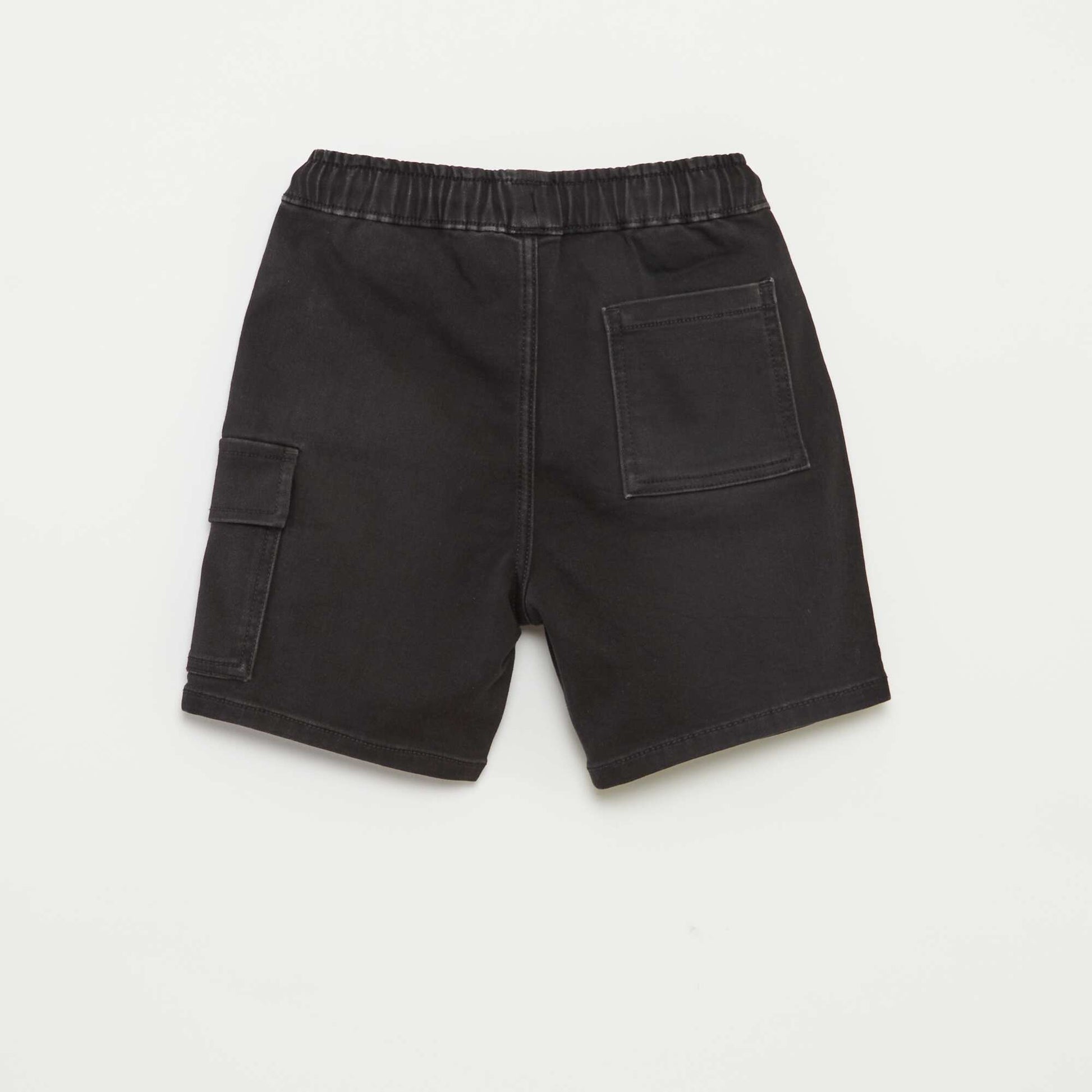 Bermuda en jean avec taille élastiquée GRIS
