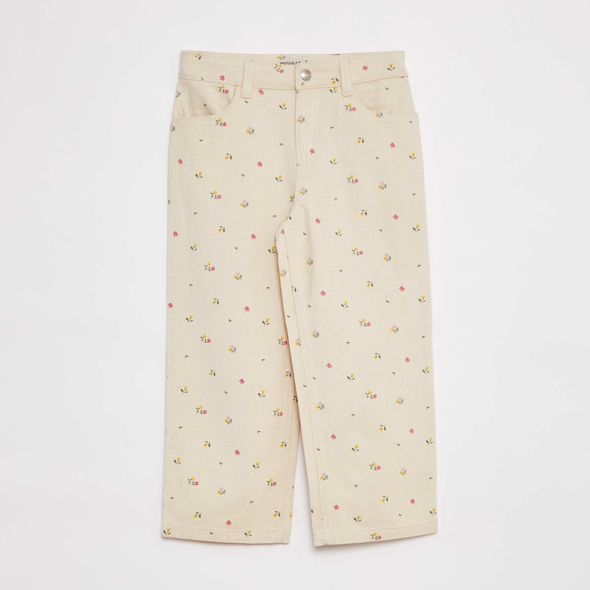 Pantalon denim cropped BLANC