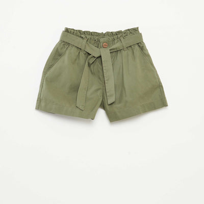 Short paperbag avec ceinture VERT