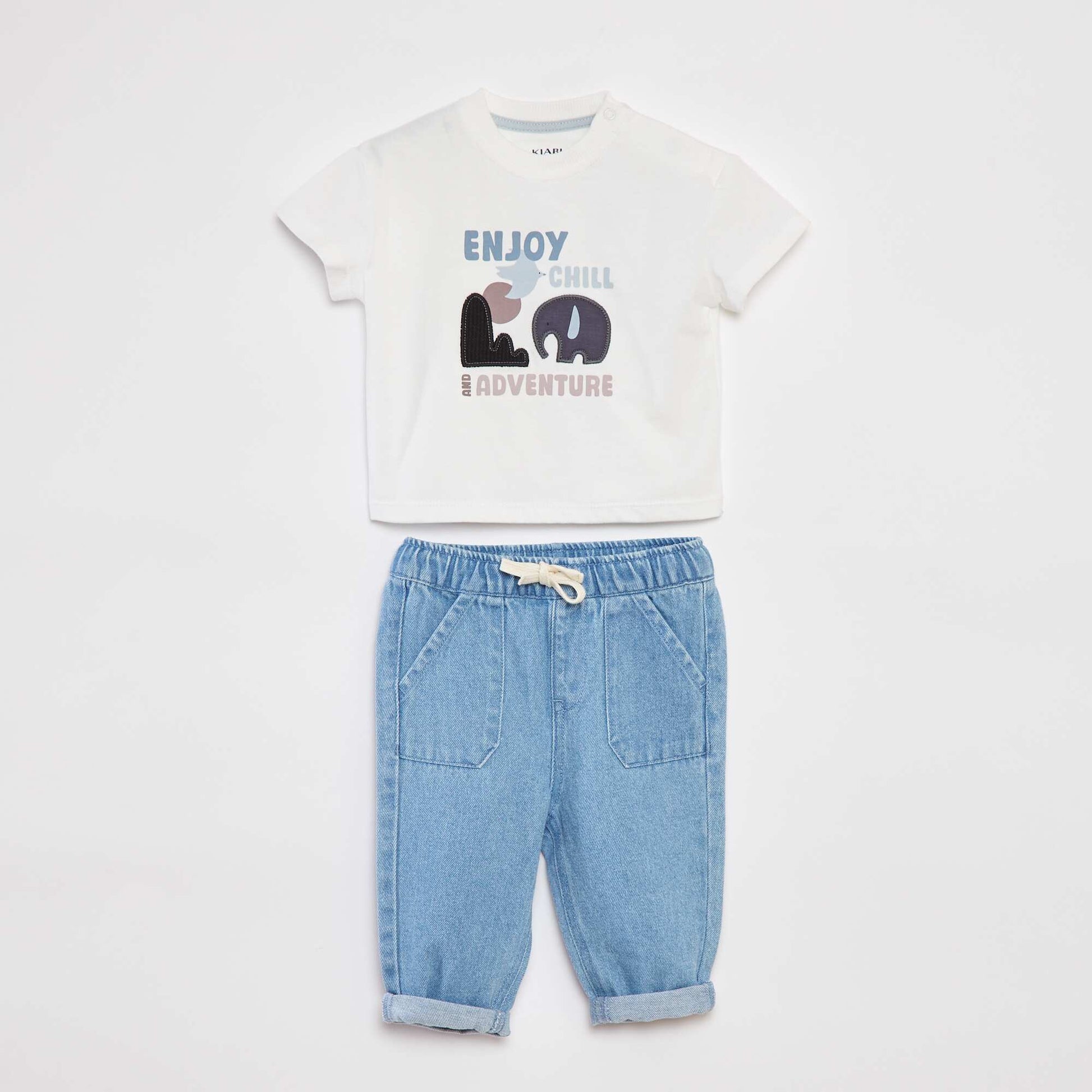Ensemble t-shirt à manches courtes + pantalon - 2 pièces BEIGE