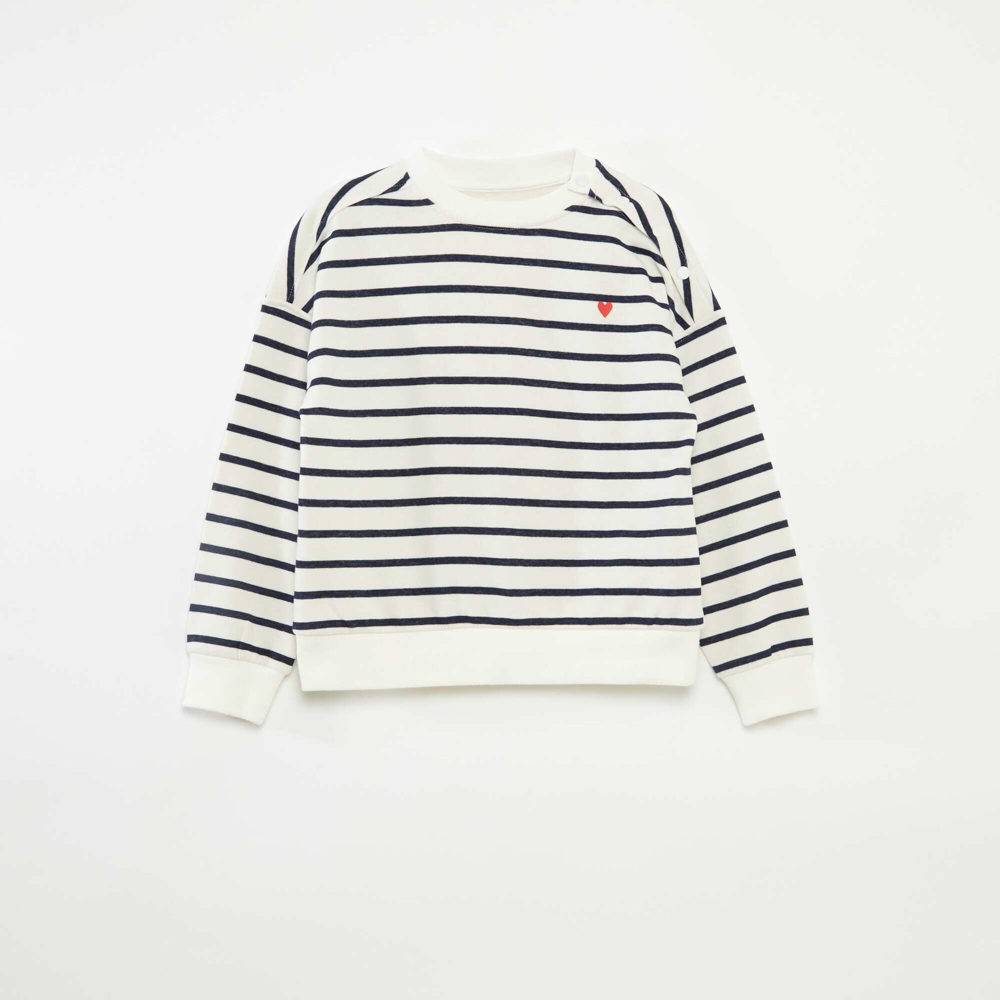 Sweat en molleton léger rayé - So Easy BLANC
