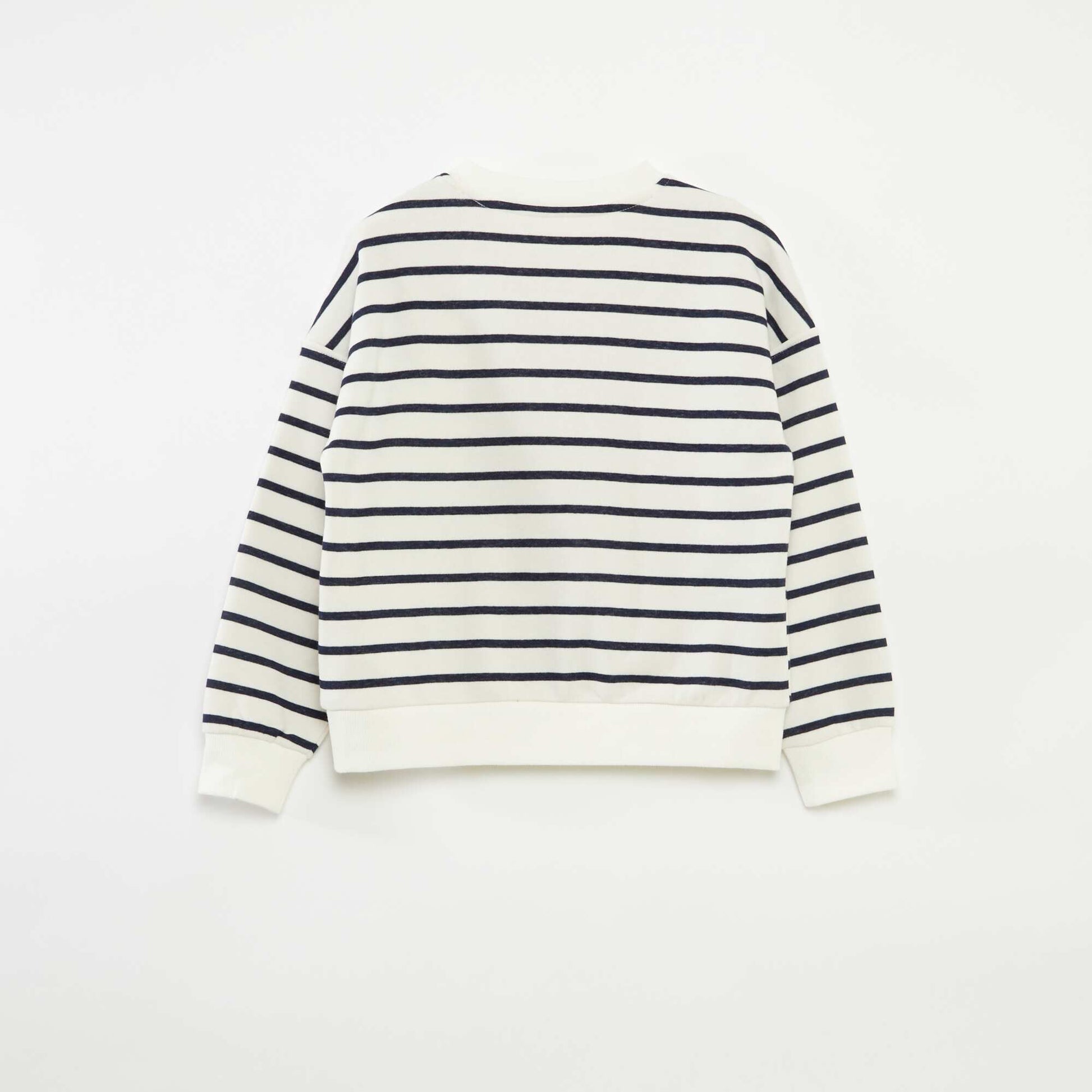 Sweat en molleton léger rayé - So Easy BLANC