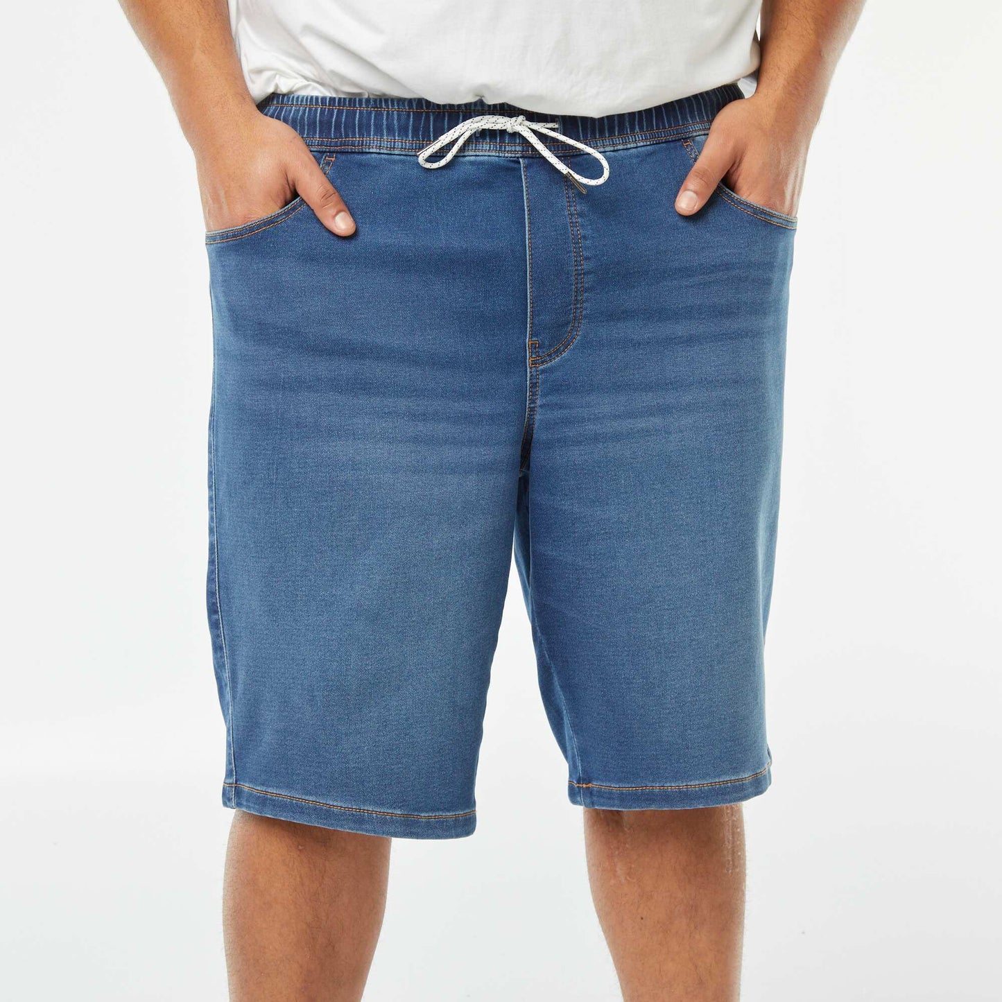 Bermuda slim en denim stretch STONE