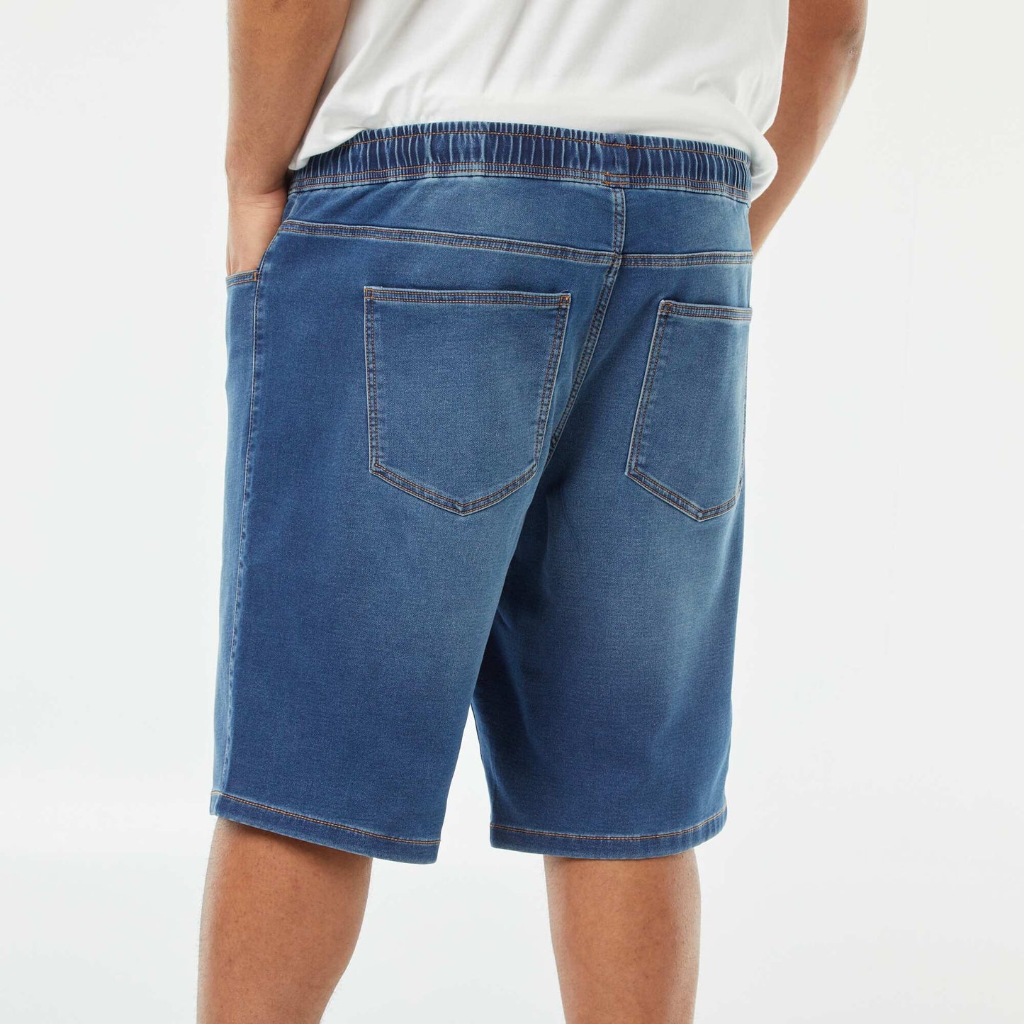 Bermuda slim en denim stretch STONE
