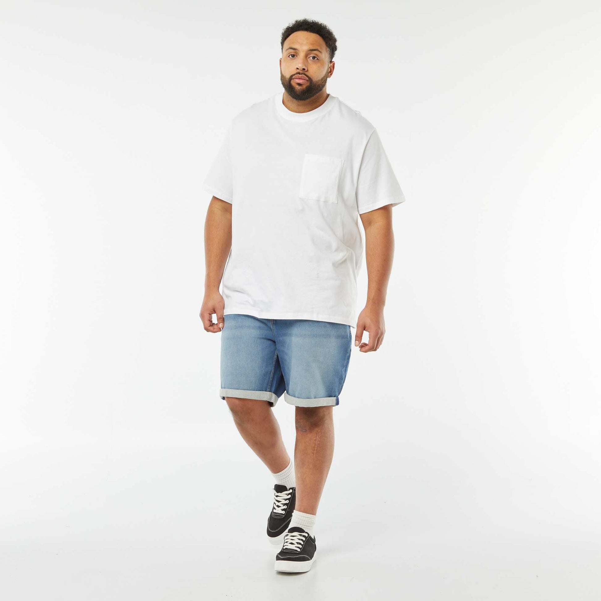 Bermuda stretch en denim BLEU