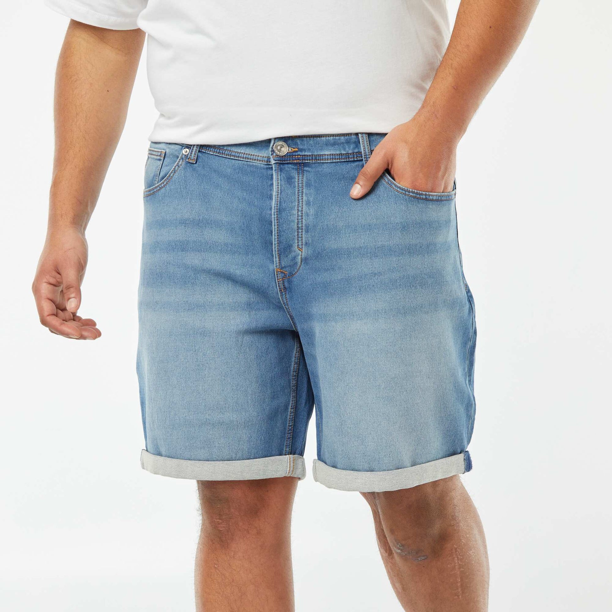 Bermuda stretch en denim BLEU