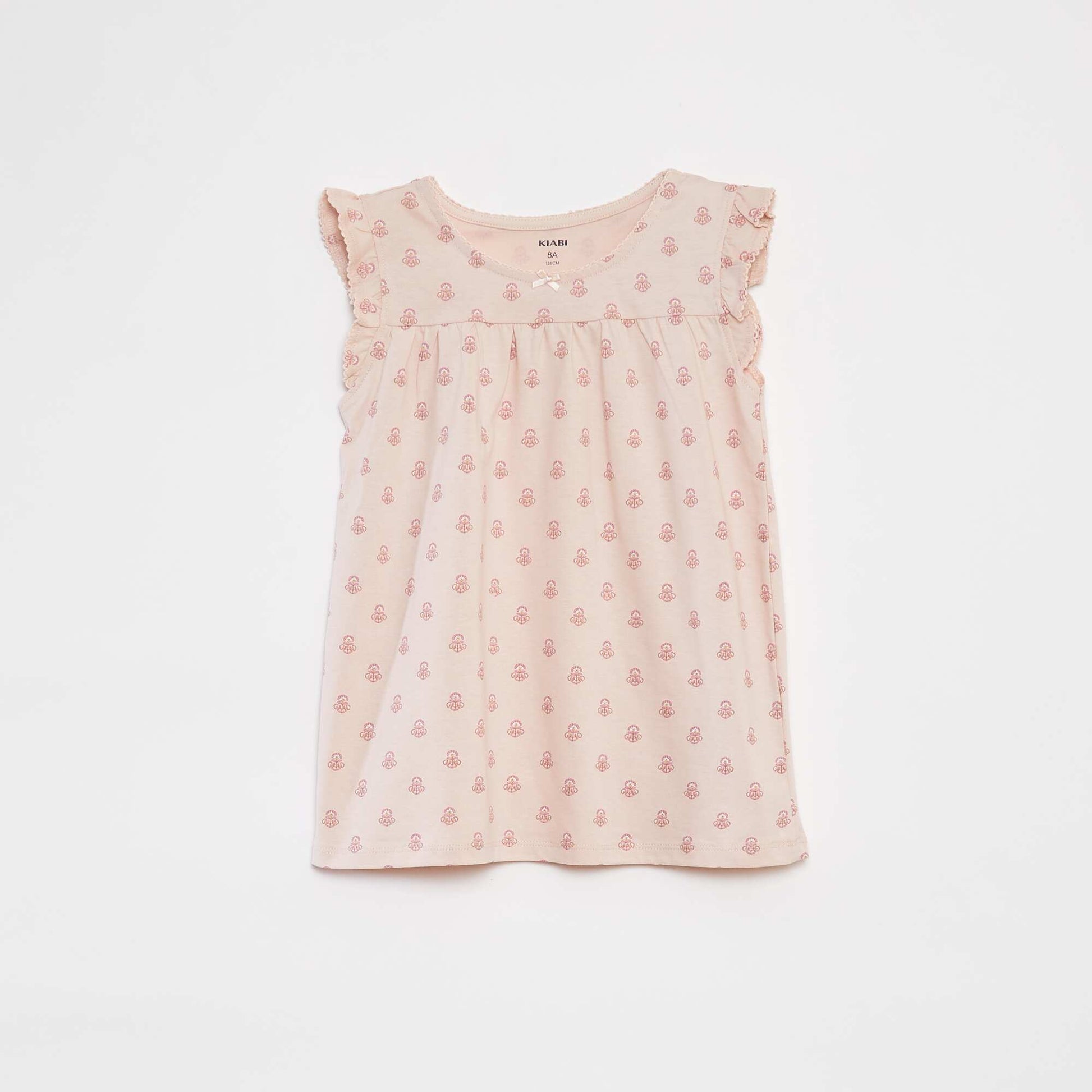 Pyjama court t-shirt volanté + short - 2 pièces ROSE