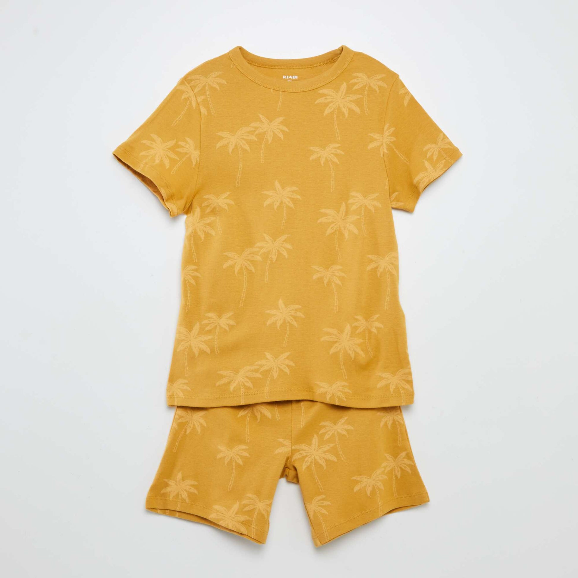 Ensemble pyjama court t-shirt + short avec imprimés - 2 pièces MARRON