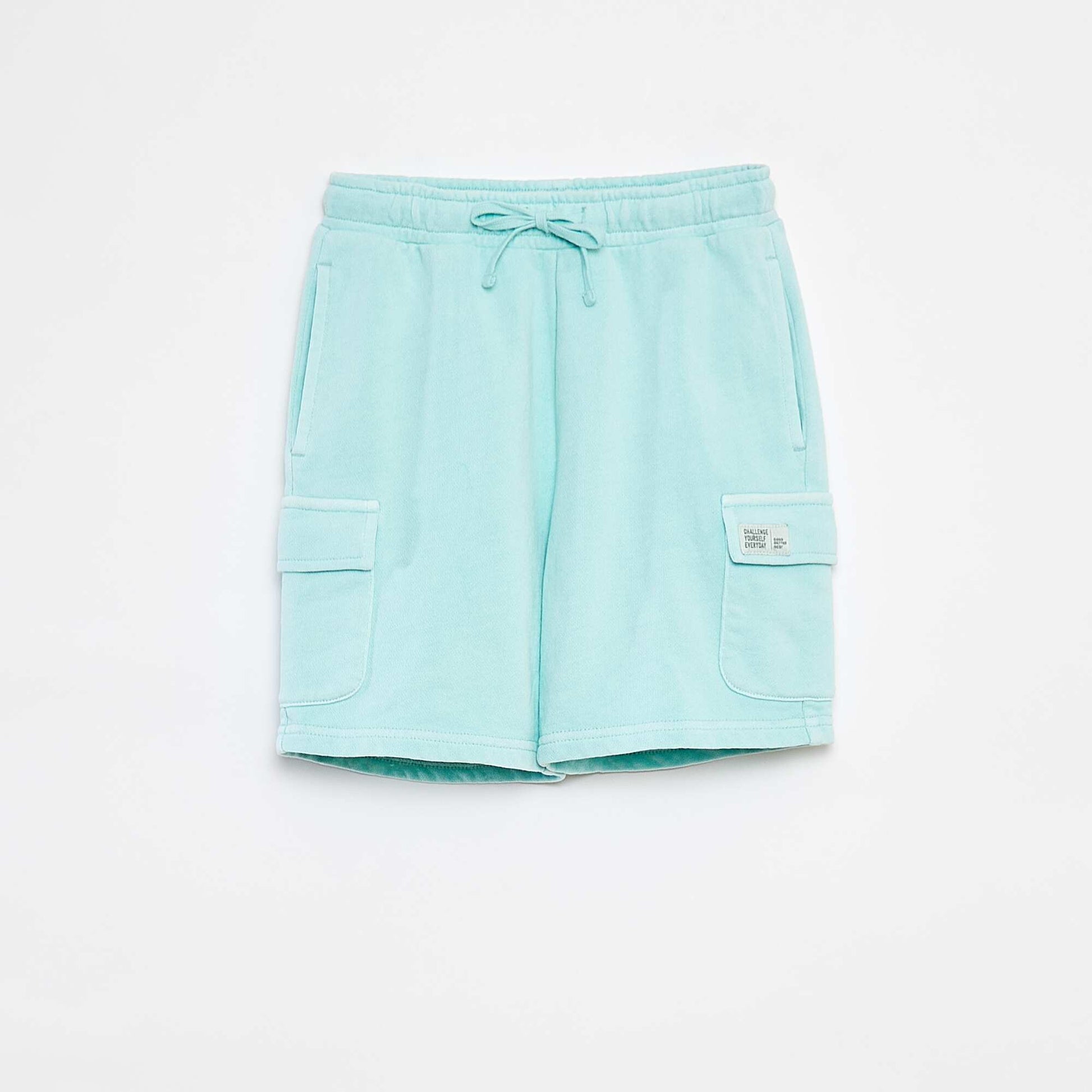 Short en molleton léger avec poche à rabat BLEU