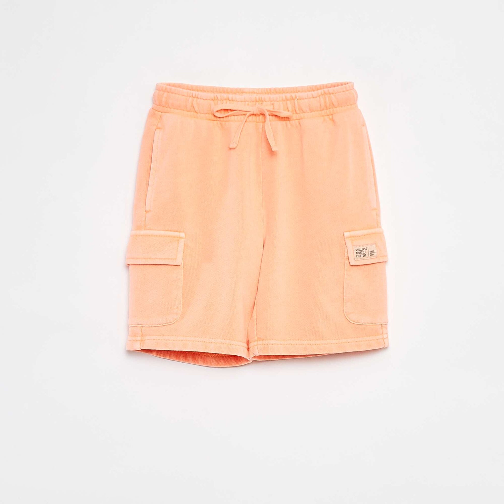 Short en molleton léger avec poche à rabat ORANGE