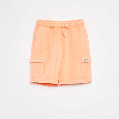 Short en molleton léger avec poche à rabat ORANGE