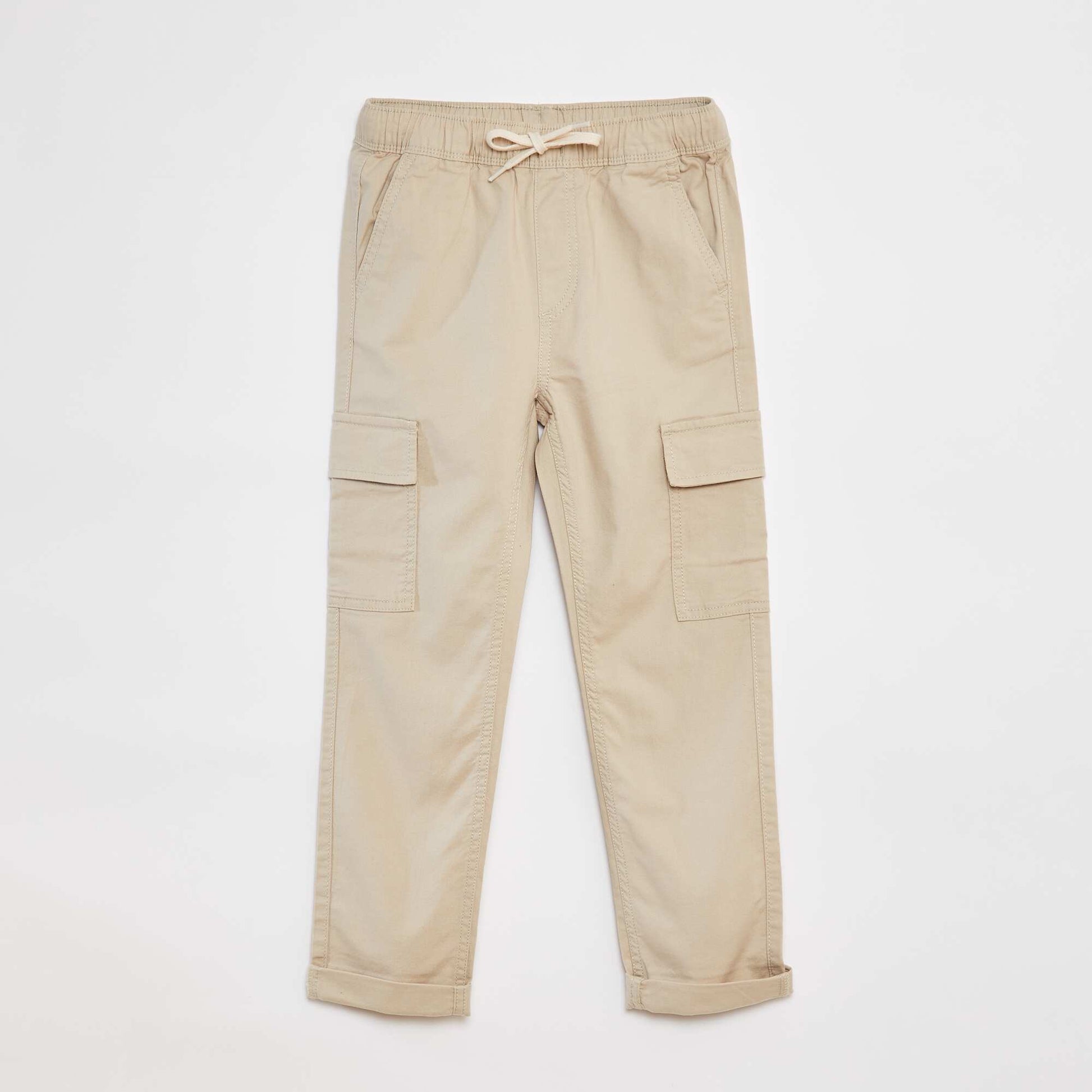 Pantalon multipoche uni BEIGE