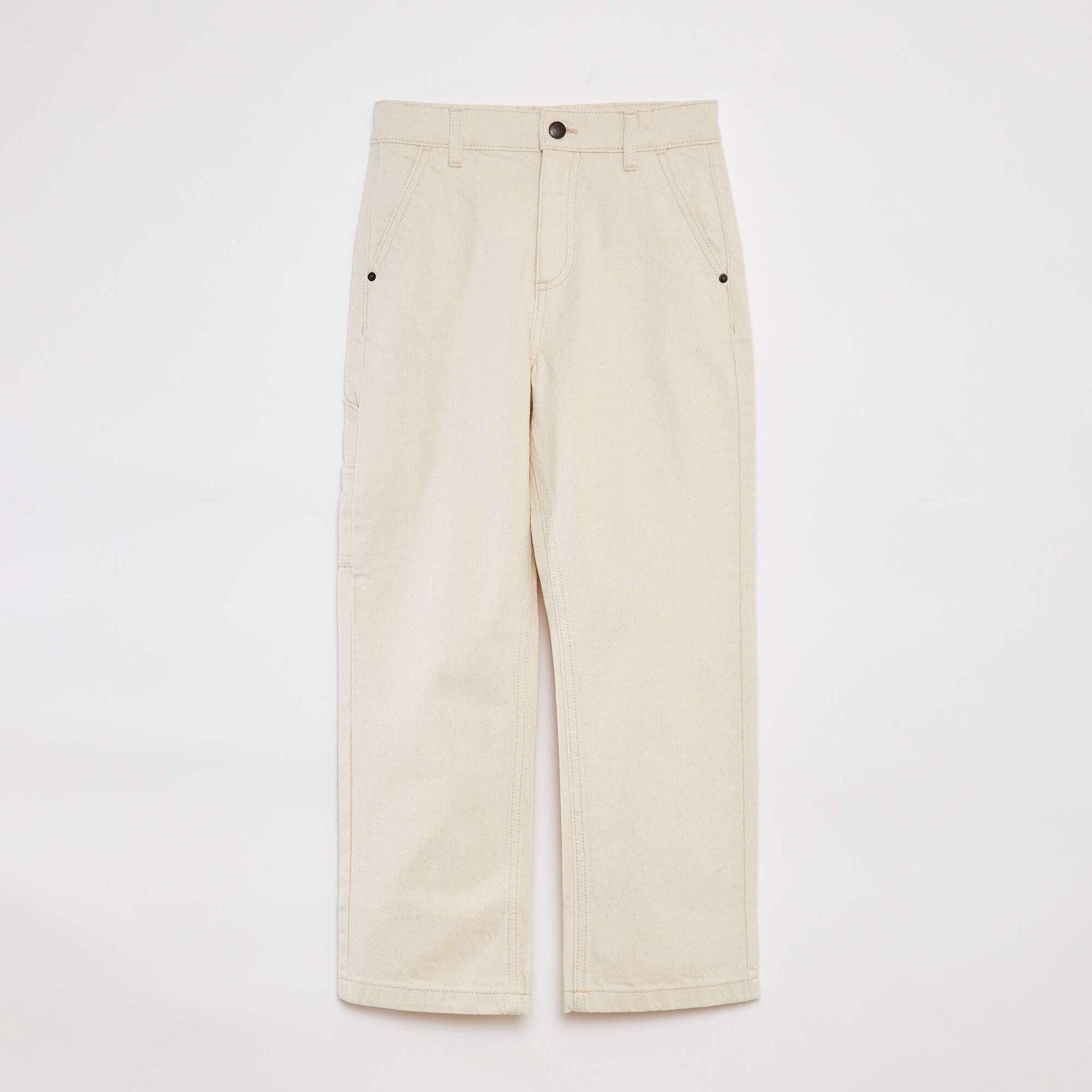 Pantalon slim avec taille ajustable BLANC