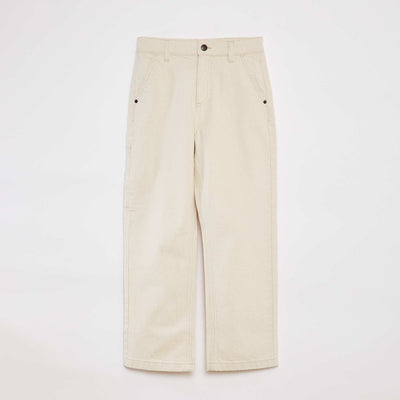 Pantalon slim avec taille ajustable BLANC