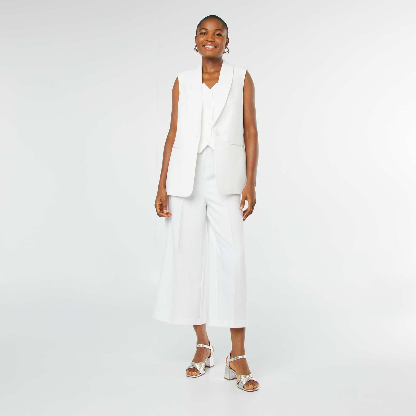 Top bustier boutonné BLANC