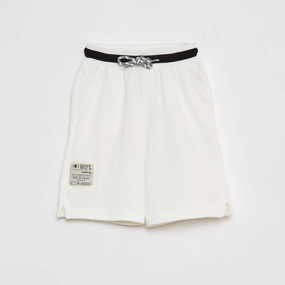Short de sport avec taille contrastée BEIGE