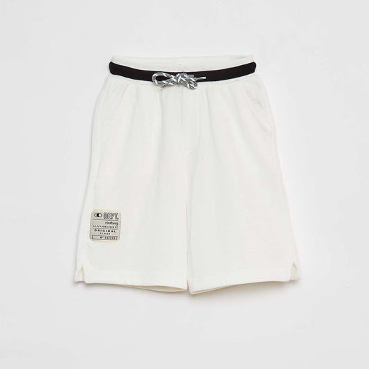 Short de sport avec taille contrastée BEIGE