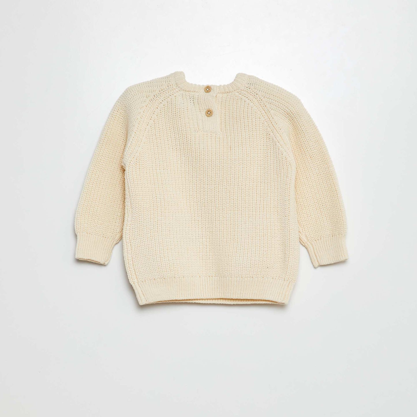 Pull à manches longues en maille tricot BLANC