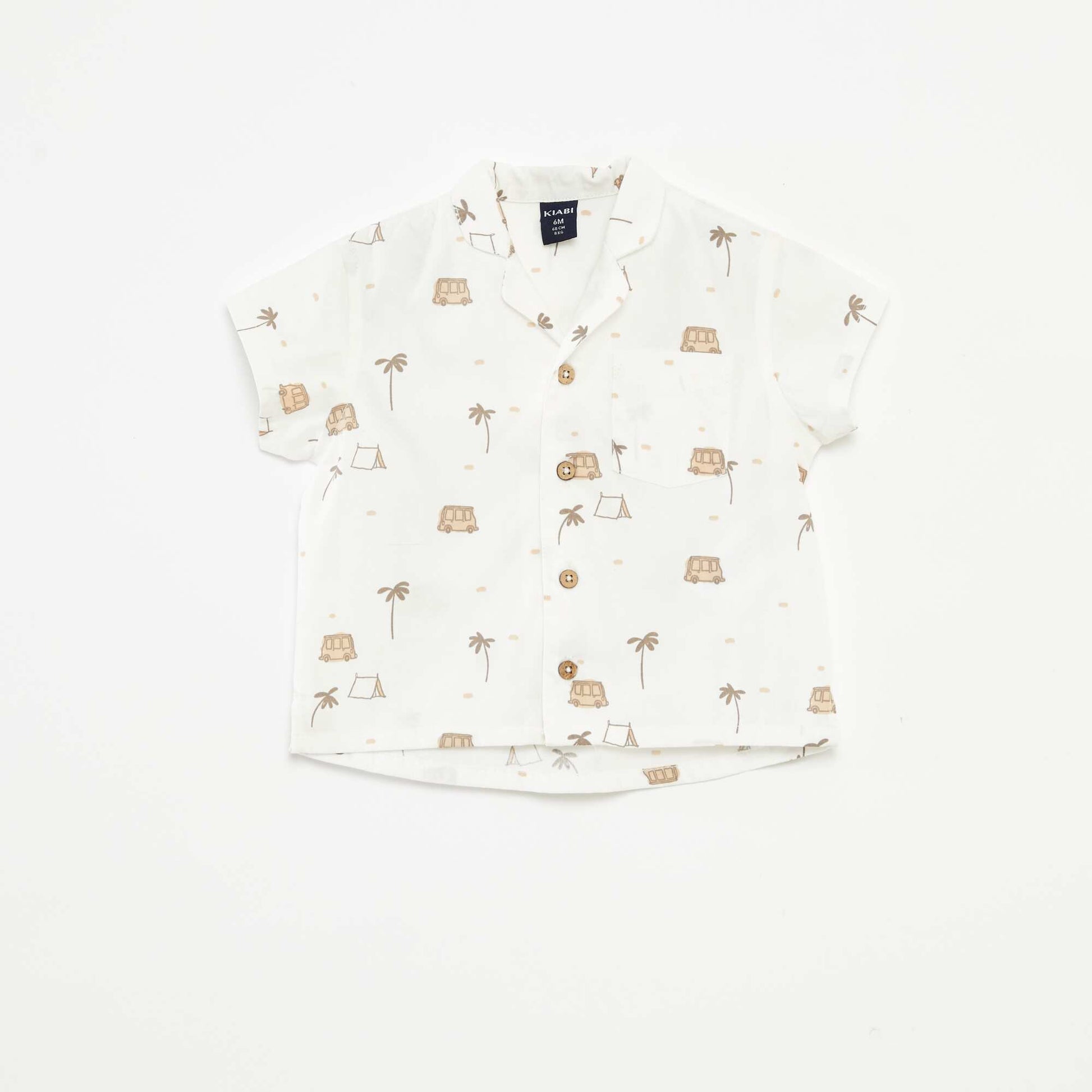 Chemise à manches courtes avec motif BLANC