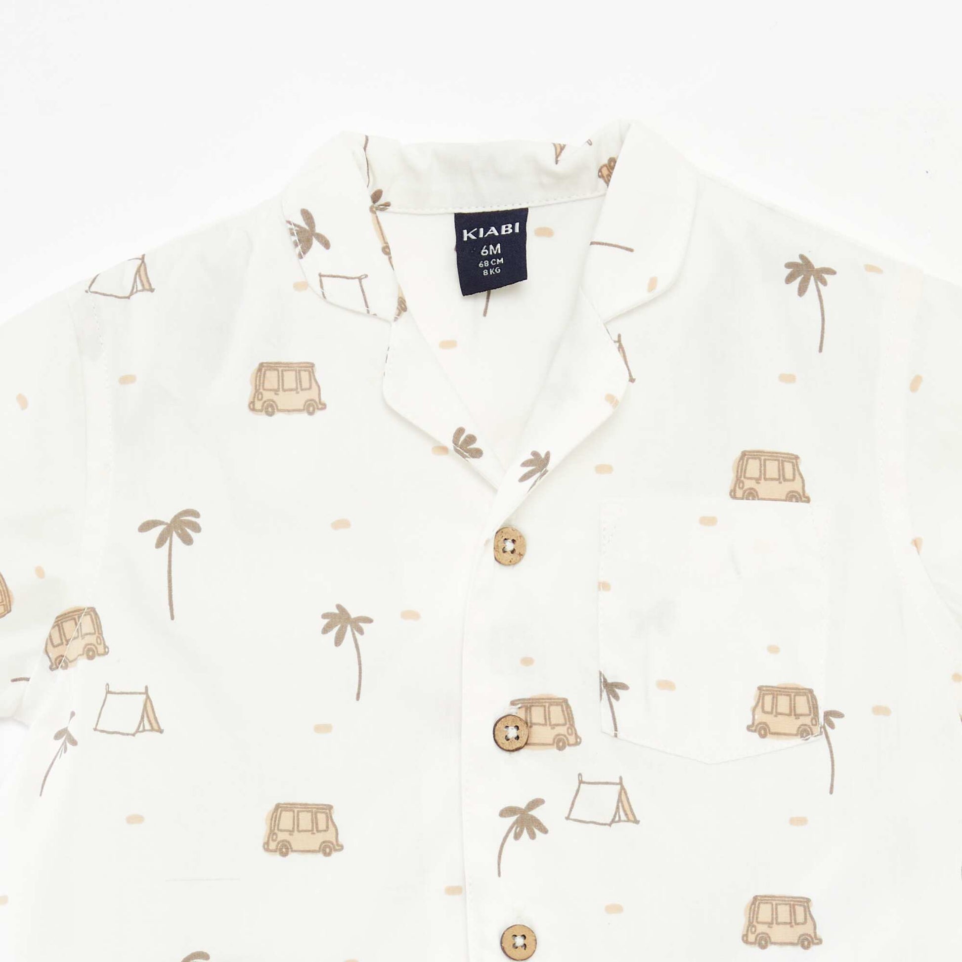 Chemise à manches courtes avec motif BLANC