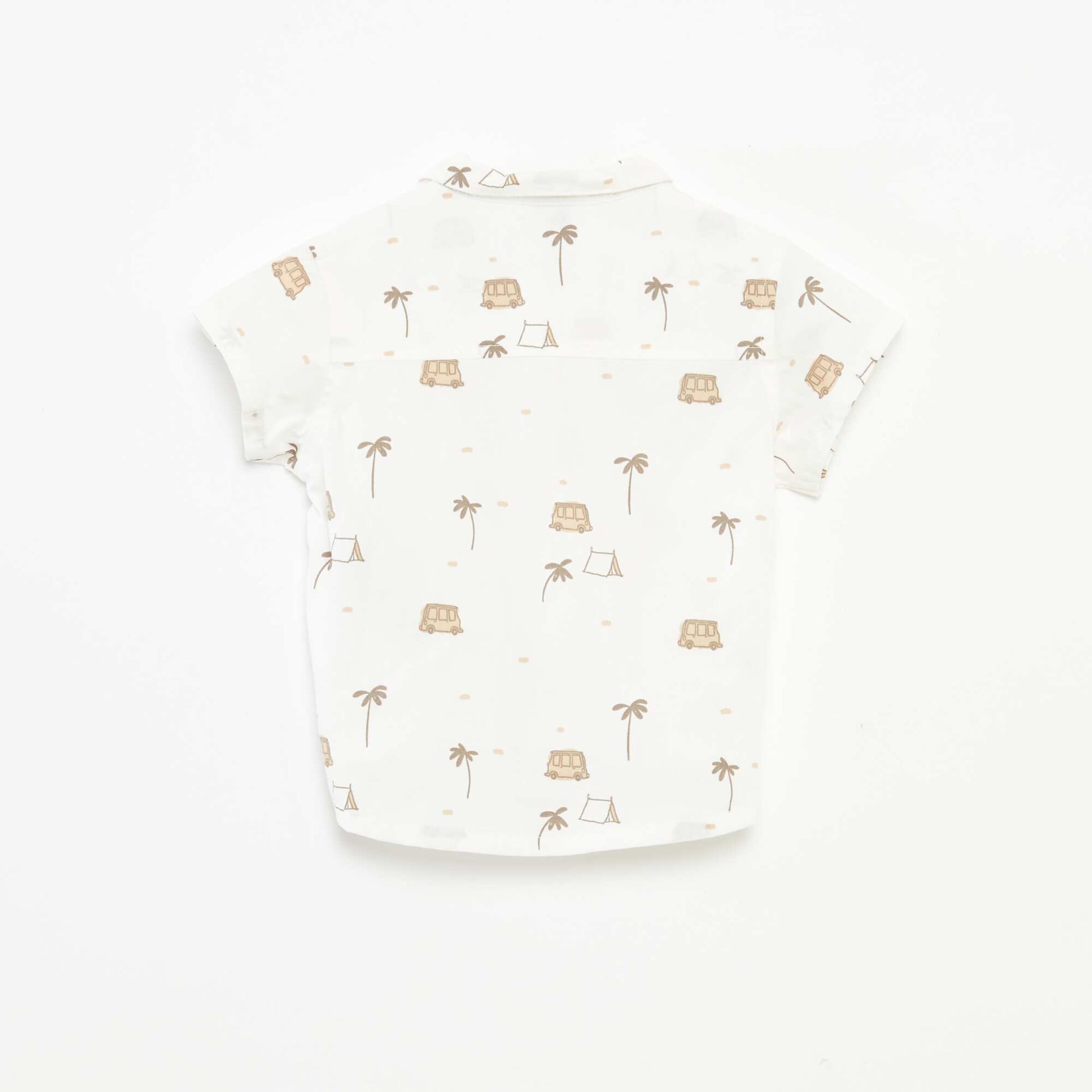 Chemise à manches courtes avec motif BLANC