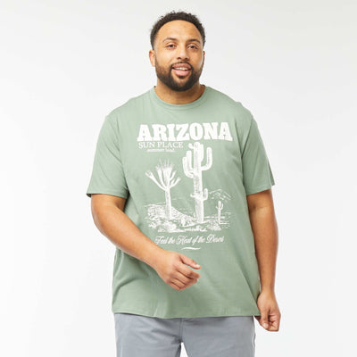 T-shirt en maille jersey imprimé avec manches courtes VERT