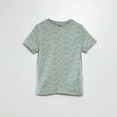 T-shirt manches courtes à motif VERT