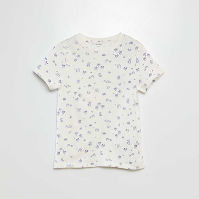T-shirt manches courtes à motif BEIGE