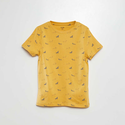 T-shirt manches courtes à motif JAUNE