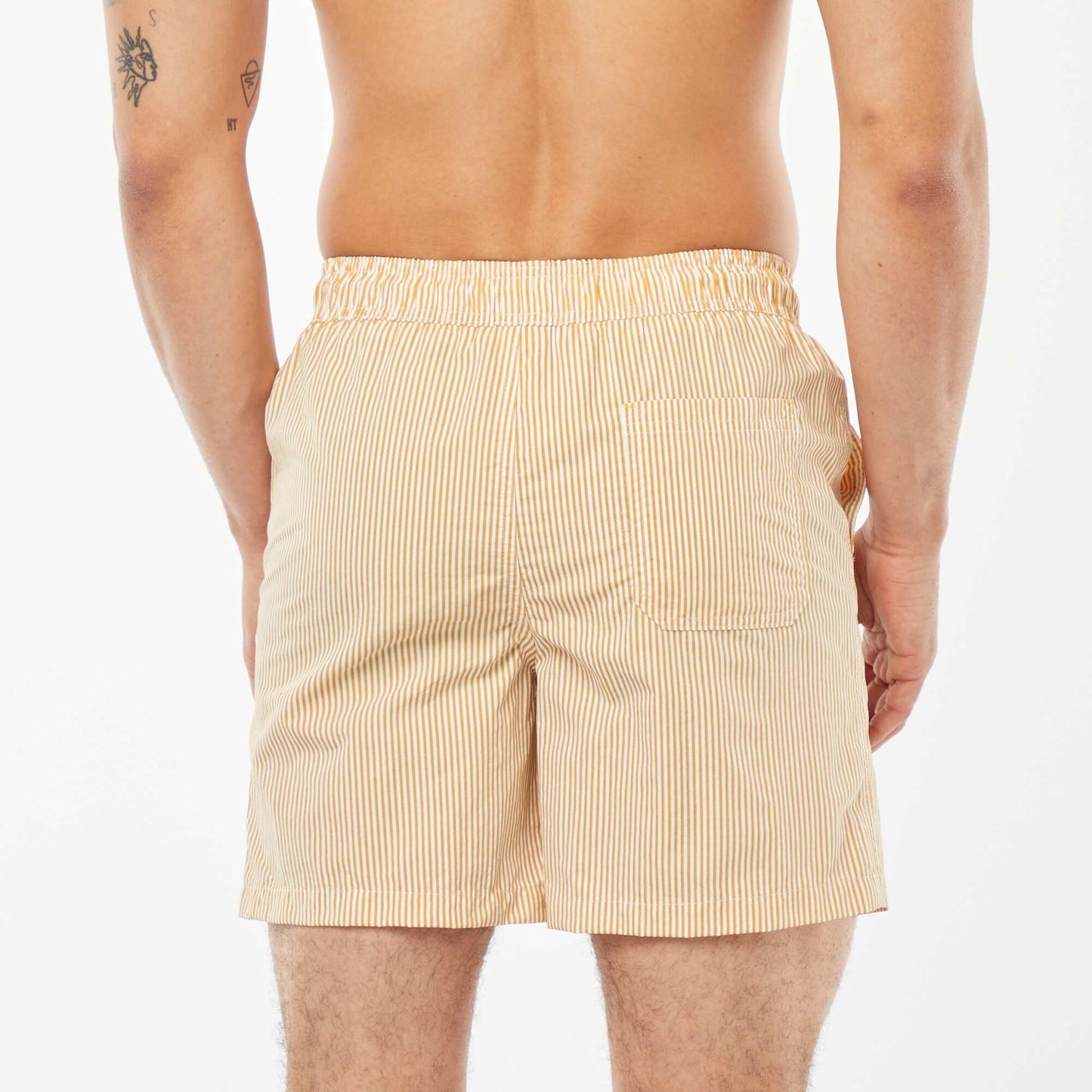 Short de bain à rayures JAUNE