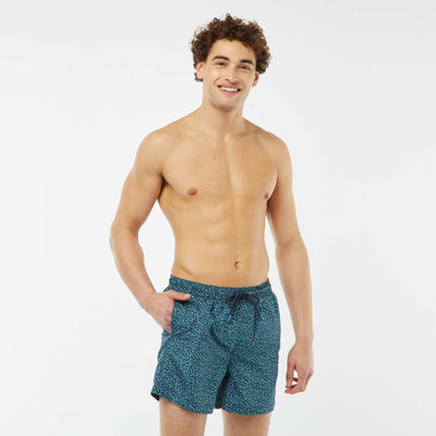 Short de bain imprimé fantaisie BLEU CANARD