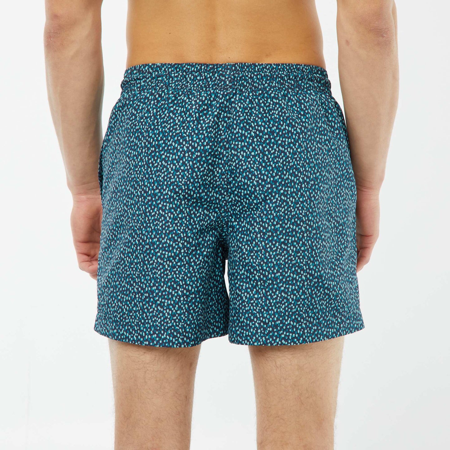 Short de bain imprimé fantaisie BLEU CANARD