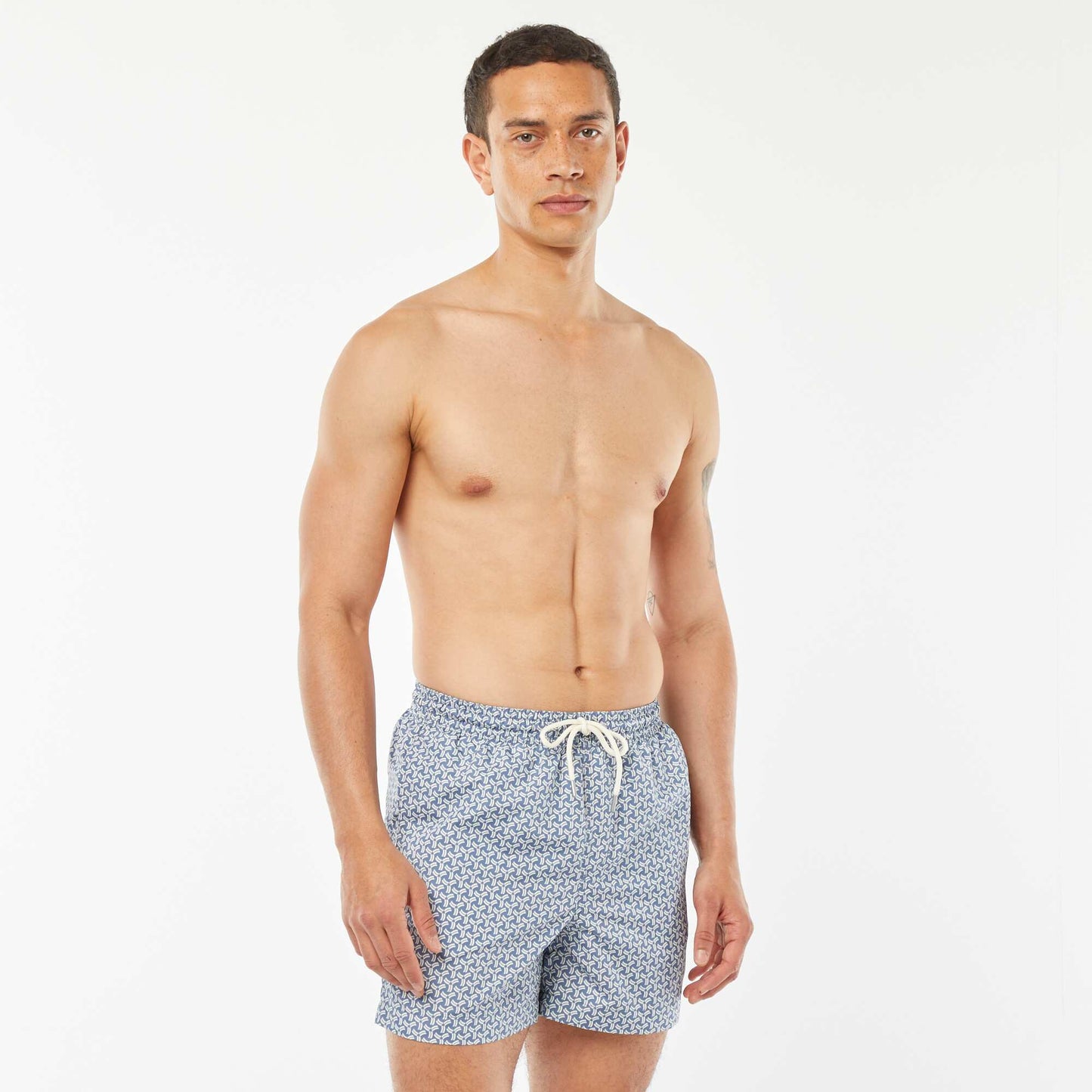 Short de bain imprimé fantaisie BLEU