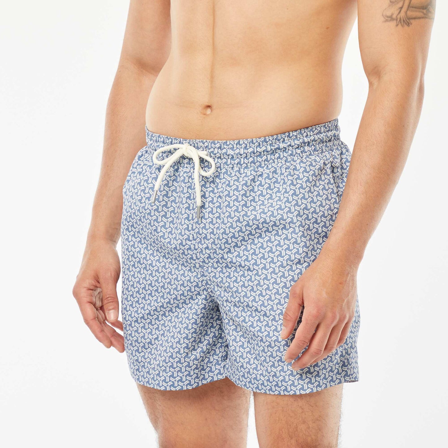 Short de bain imprimé fantaisie BLEU