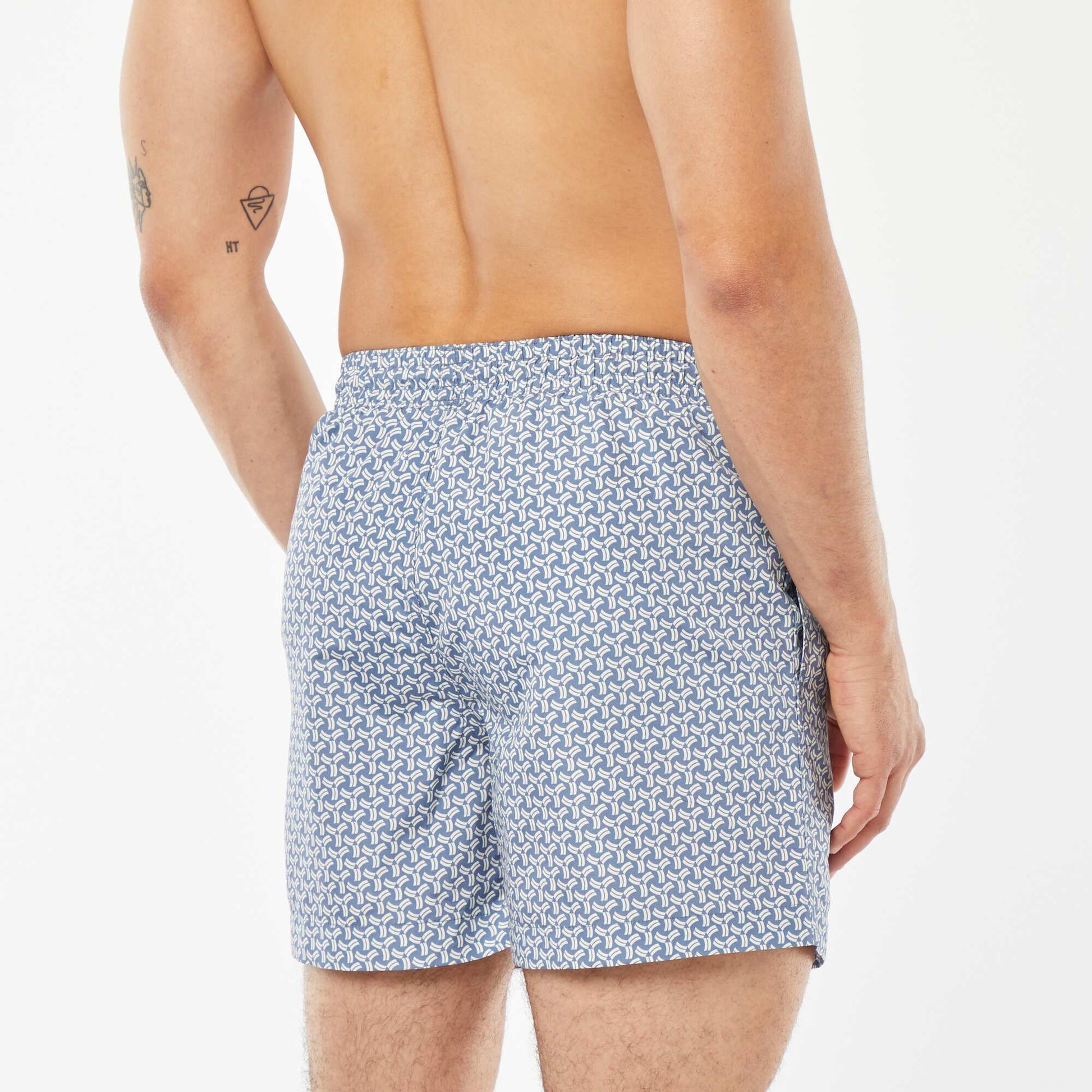 Short de bain imprimé fantaisie BLEU