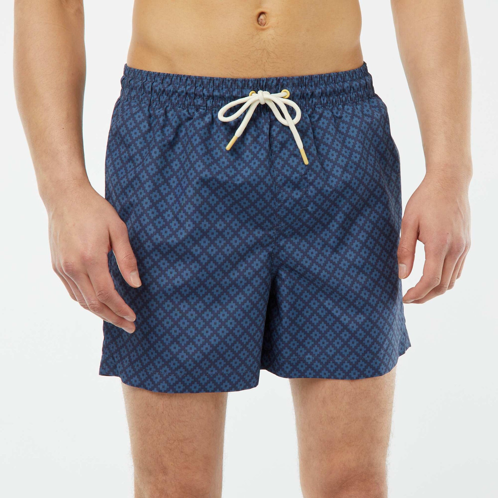 Short de bain imprimé fantaisie BLEU MARINE